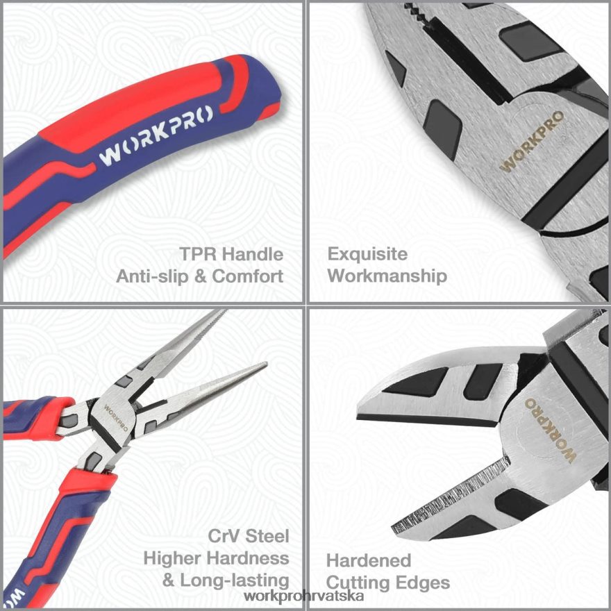 20v akumulatorski udarni ključ & set kliješta od 5 komada & set magnetskih odvijača od 16 komada & set podesivih ključeva od 3 komada 404RPX319 koristan WORKPRO alat