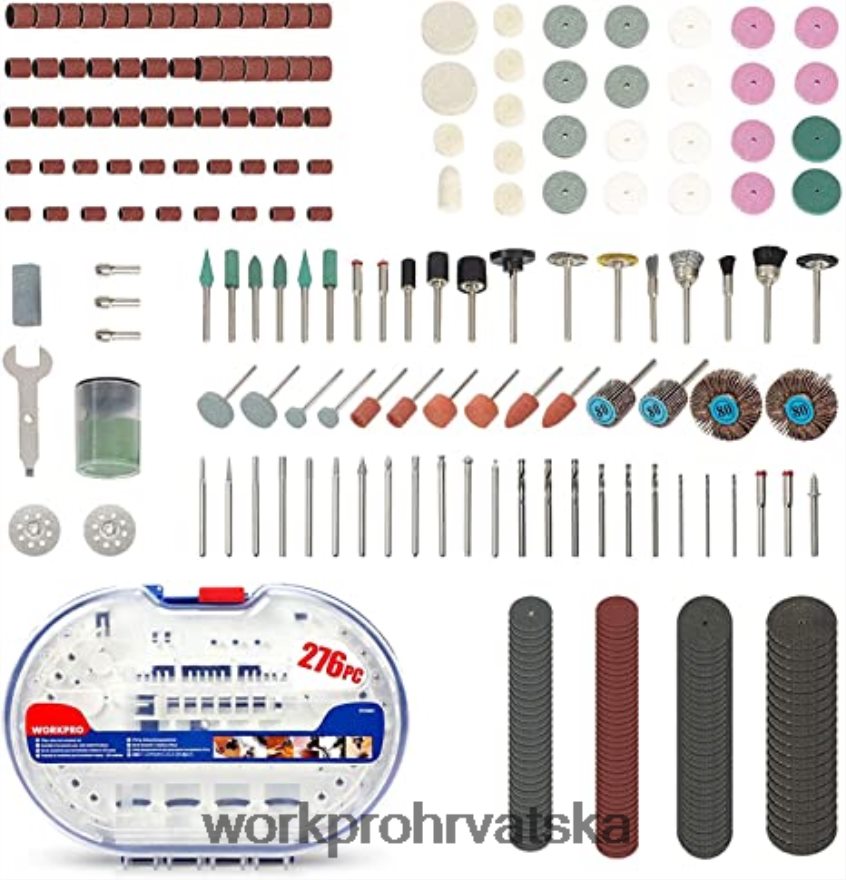 Komplet bežičnih rotirajućih alata od 12 V i komplet pribora za rotacijske alate od 276 dijelova i set stezaljki od 8 dijelova i komplet pištolja za spajalice 4 u 1 404RPX317 morden WORKPRO alat