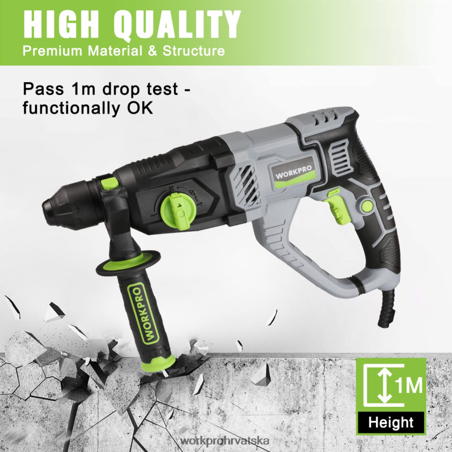 7,5 A 1-1/4 inča premium sds-plus bušilica s čekićem, lagana verzija s kablom 404RPX178 koristan WORKPRO alat