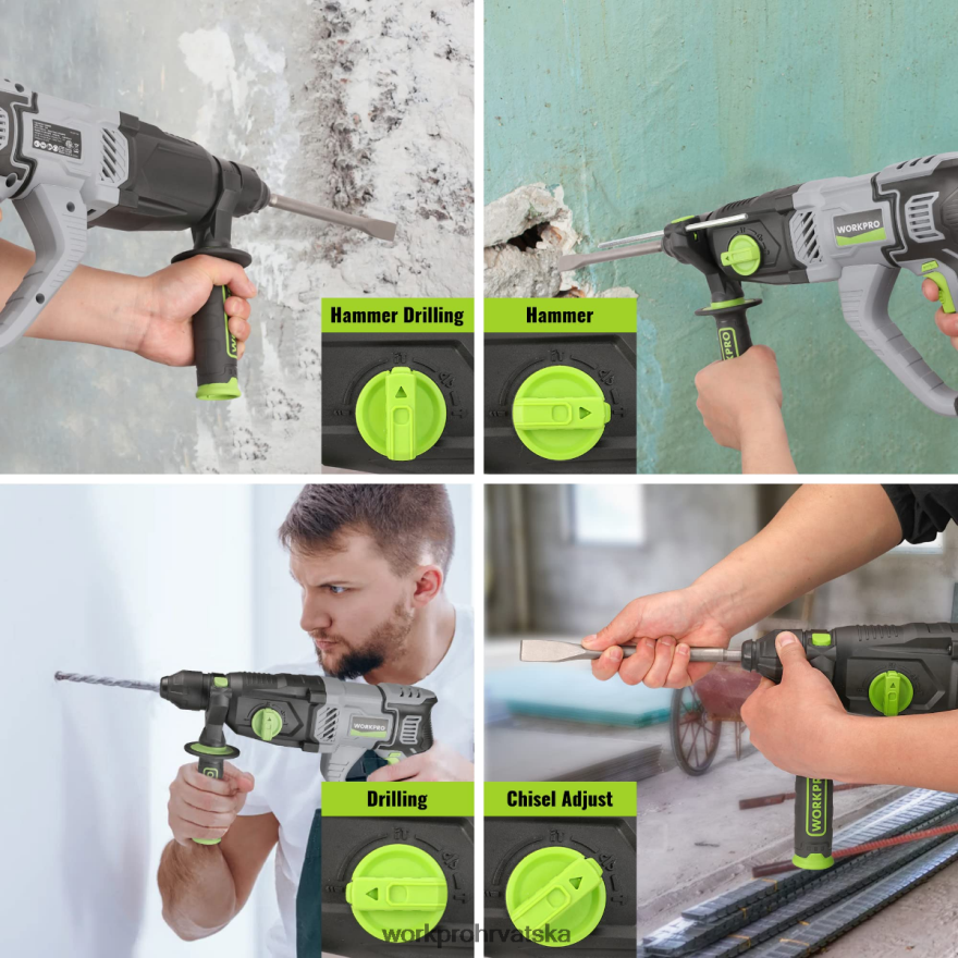 7,5 A 1-1/4 inča premium sds-plus bušilica s čekićem, lagana verzija s kablom 404RPX178 koristan WORKPRO alat