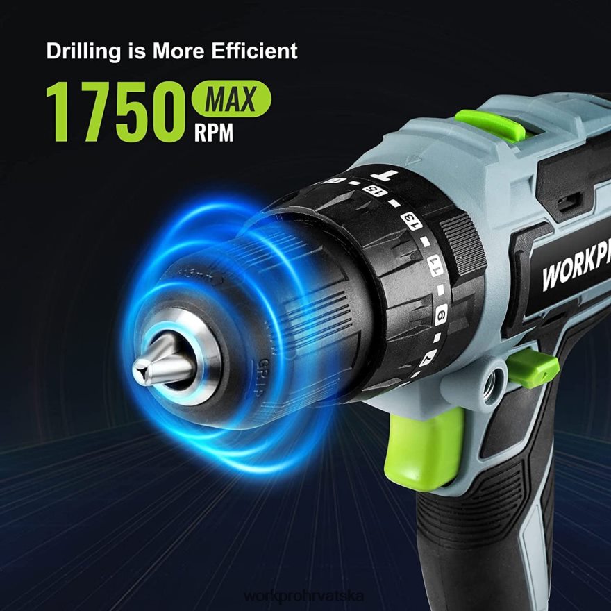 Set akumulatorskih bušilica od max. 20v, električna udarna bušilica sa priborom od 102 komada, 2 x 2,0ah Li-ion baterije s brzim punjačem 404RPX170 koristan WORKPRO alat