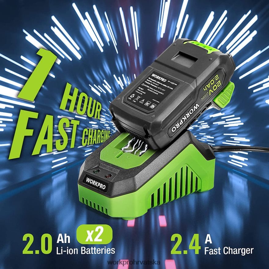 Set akumulatorskih bušilica od max. 20v, električna udarna bušilica sa priborom od 102 komada, 2 x 2,0ah Li-ion baterije s brzim punjačem 404RPX170 koristan WORKPRO alat