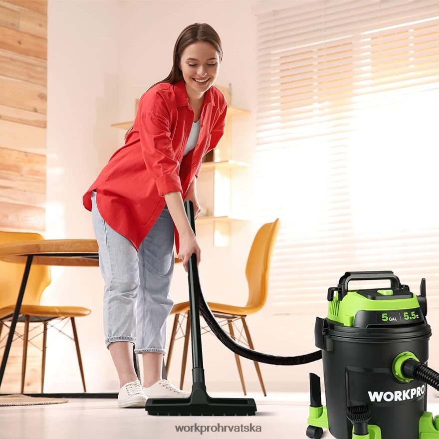 Radnički usisivač od 5 galona, ​​radnički usisavač od 5,5 maksimalnih konjskih snaga s hepa filtrom, crijevom i dodacima 404RPX214 morden WORKPRO alat