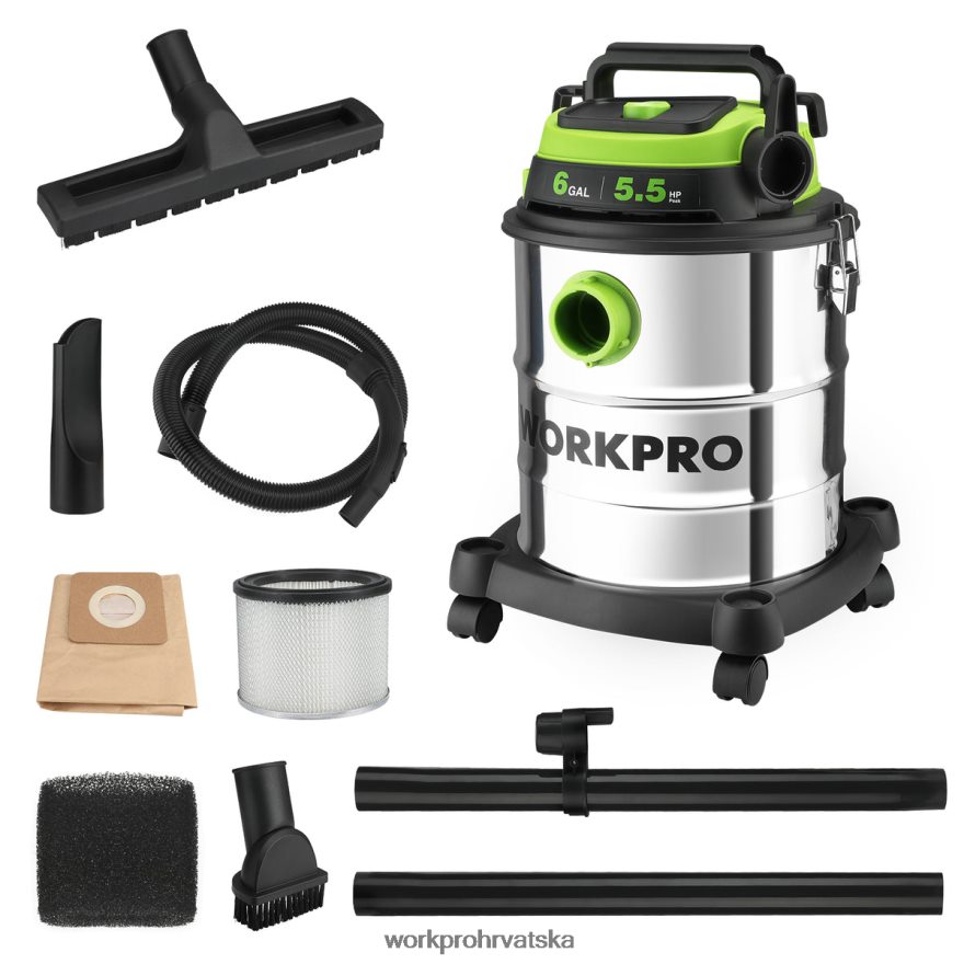 Usisivač za mokro/suho prodavaonicu od 6 galona s hepa filtrom, crijevom i dodacima za kućno/radilište sakupljanje prašine 404RPX213 morden WORKPRO alat