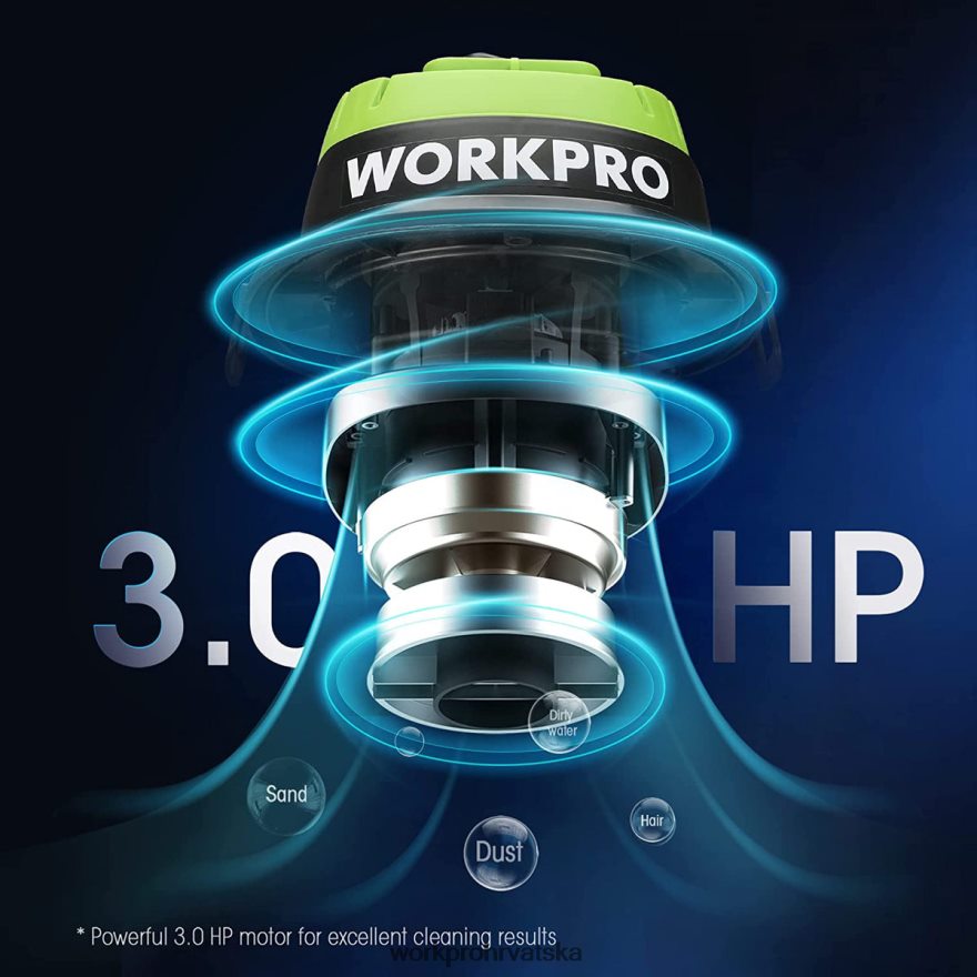 mokro/suhi usisivač 2,5 galona 3 najveće konjske snage, prijenosni dućanski usisavač za dom 404RPX216 koristan WORKPRO alat