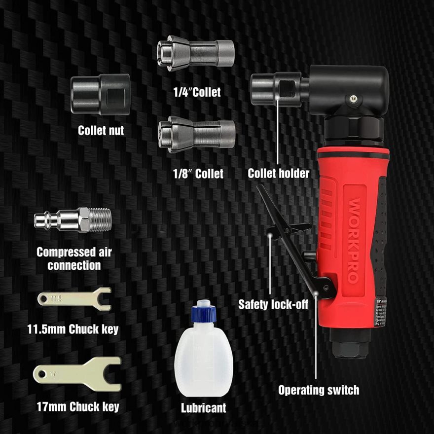 zračna kutna brusilica Set 1/4-inčnih pneumatskih kutnih brusilica 404RPX180 morden WORKPRO alat
