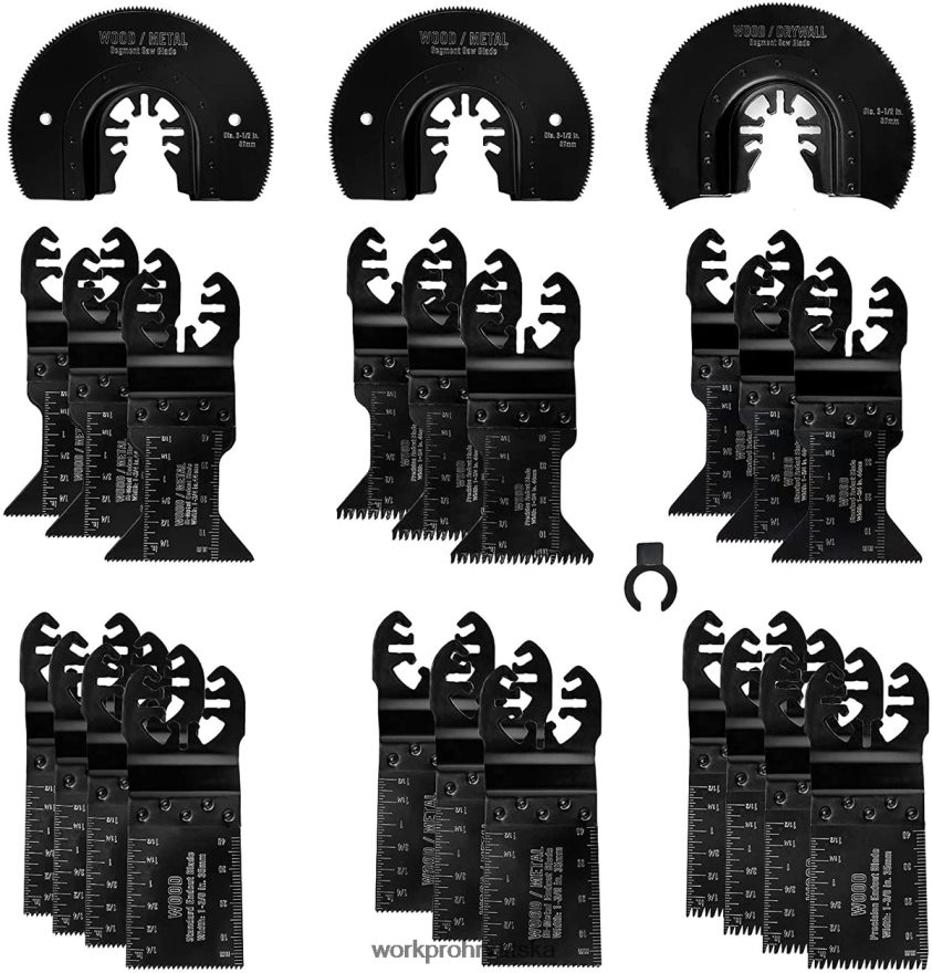 Set od 23 komada oscilirajućih listova pile za metal/drvo 404RPX194 koristan WORKPRO alat