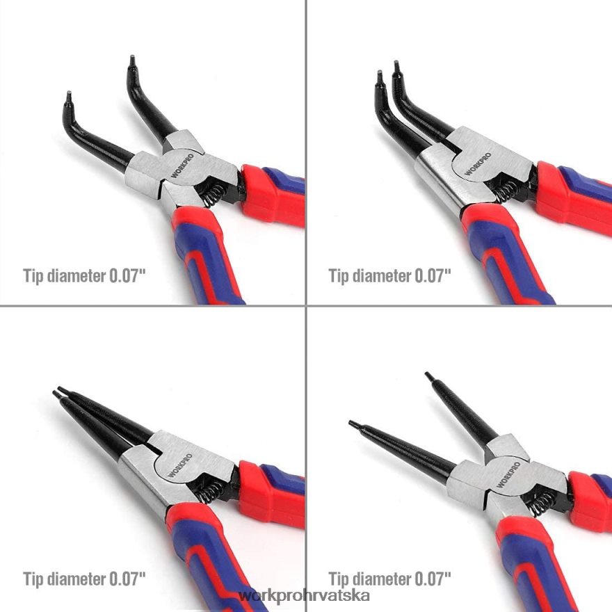 Set kliješta za uskočne prstene od 4 komada s torbicom za pohranu 404RPX67 koristan WORKPRO alat