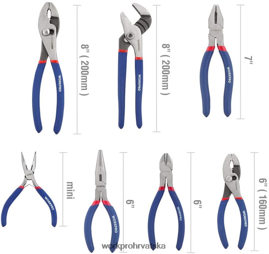 Set višenamjenskih kliješta od 7 komada za kućnu upotrebu 404RPX63 novi WORKPRO alat