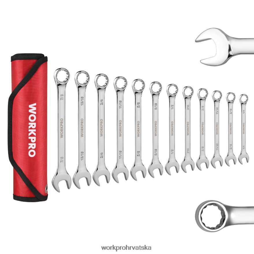 12 komada metričkih 8-19 mm, vrhunski cr-v set kombiniranih ključeva 404RPX95 novi WORKPRO alat