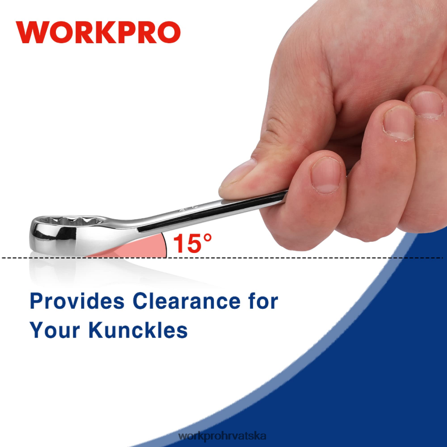 12 komada metričkih 8-19 mm, vrhunski cr-v set kombiniranih ključeva 404RPX95 novi WORKPRO alat