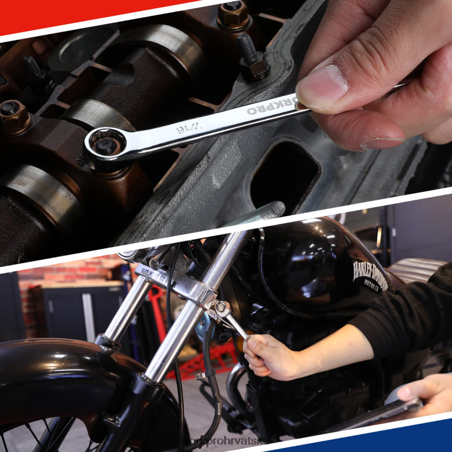 12 komada metričkih 8-19 mm, vrhunski cr-v set kombiniranih ključeva 404RPX95 novi WORKPRO alat