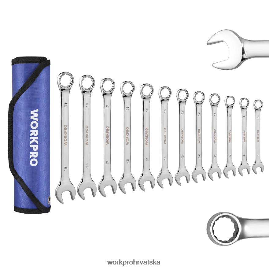 12 komada metričkih 8-19 mm, vrhunski cr-v set kombiniranih ključeva 404RPX95 novi WORKPRO alat
