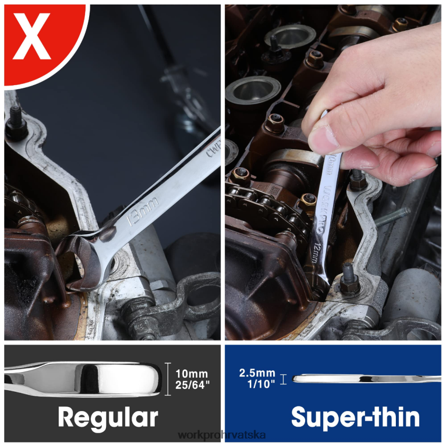 Set metričkih supertankih ključeva od 7 komada s torbicom za namotavanje 404RPX96 koristan WORKPRO alat