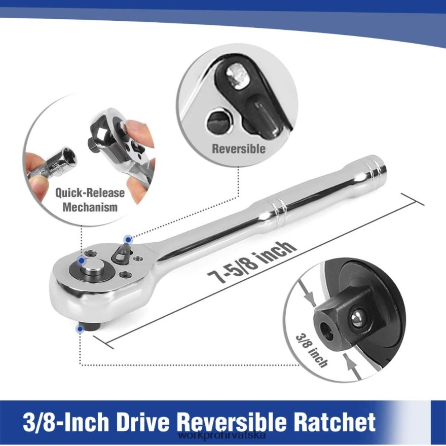 Set nasadnih ključeva od 39 komada, set malih nasadnih ključeva od 1/4 inča i 3/8 inča 404RPX140 novi WORKPRO alat