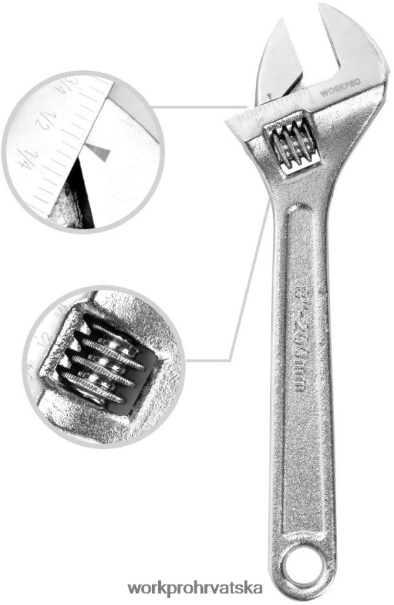 Set od 4 komada podesivih ključeva kovanih toplinski obrađenih kromiranih 404RPX84 koristan WORKPRO alat
