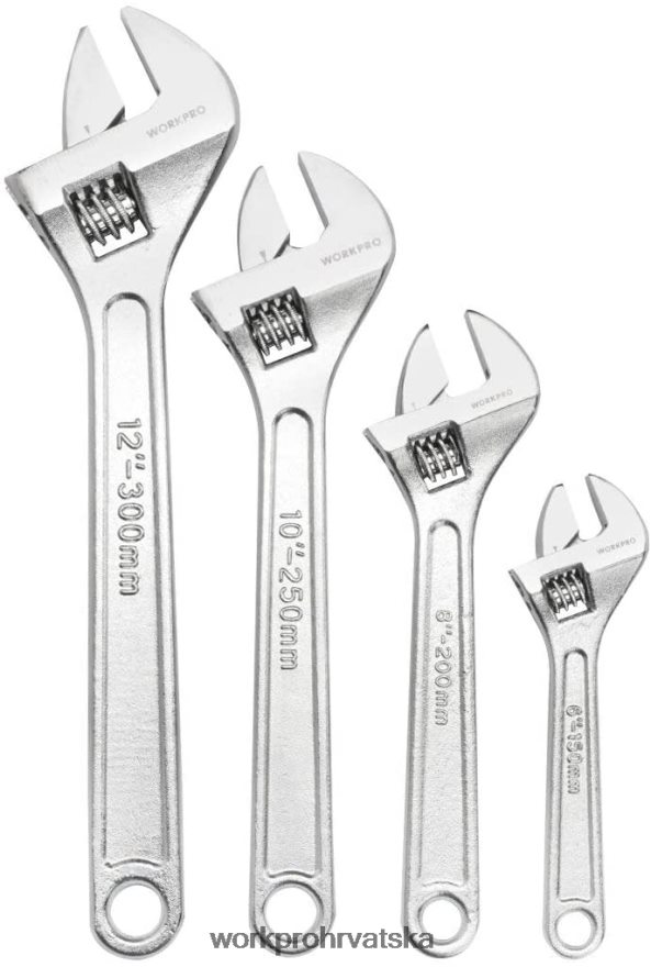 Set od 4 komada podesivih ključeva kovanih toplinski obrađenih kromiranih 404RPX84 koristan WORKPRO alat