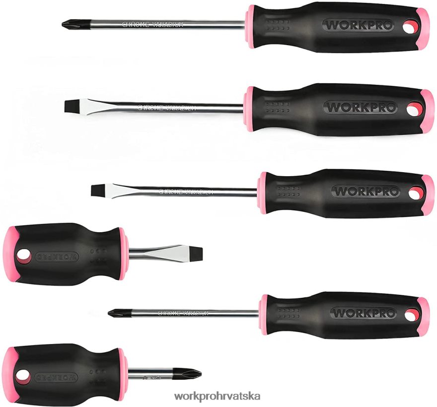 Set od 6 magnetskih odvijača 404RPX244 ružičasta WORKPRO alat