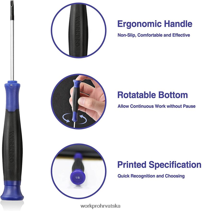 Set preciznih odvijača od 10 komada s torbicom 404RPX100 koristan WORKPRO alat