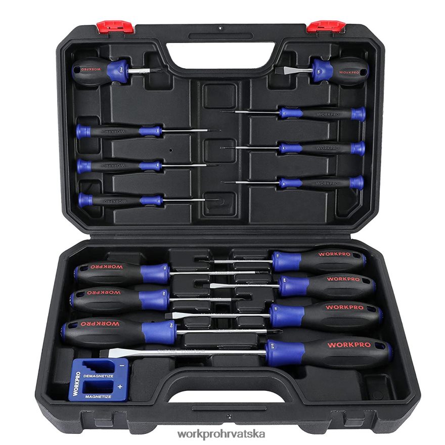 set magnetskih odvijača, 16 kom torx precizni križni odvijači s prorezom i magnetizatorom 404RPX98 novi WORKPRO alat