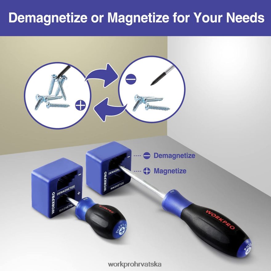 set magnetskih odvijača, 16 kom torx precizni križni odvijači s prorezom i magnetizatorom 404RPX98 novi WORKPRO alat