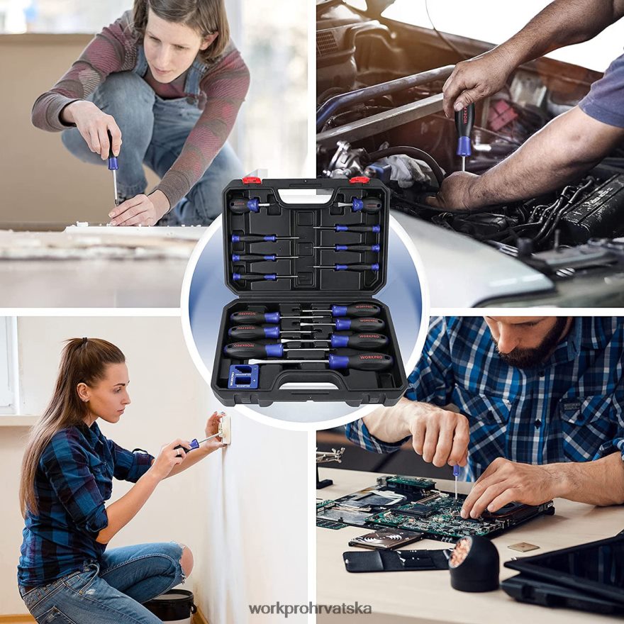 set magnetskih odvijača, 16 kom torx precizni križni odvijači s prorezom i magnetizatorom 404RPX98 novi WORKPRO alat