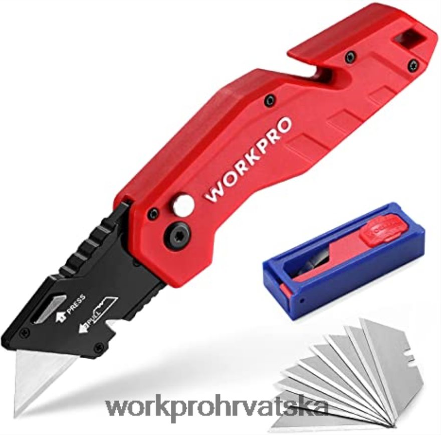 sklopivi pomoćni nož lagana najlonska ručka pomoćni rezač s dodatnim oštricama od 10 komada 404RPX38 crveno/plavo/crno WORKPRO alat