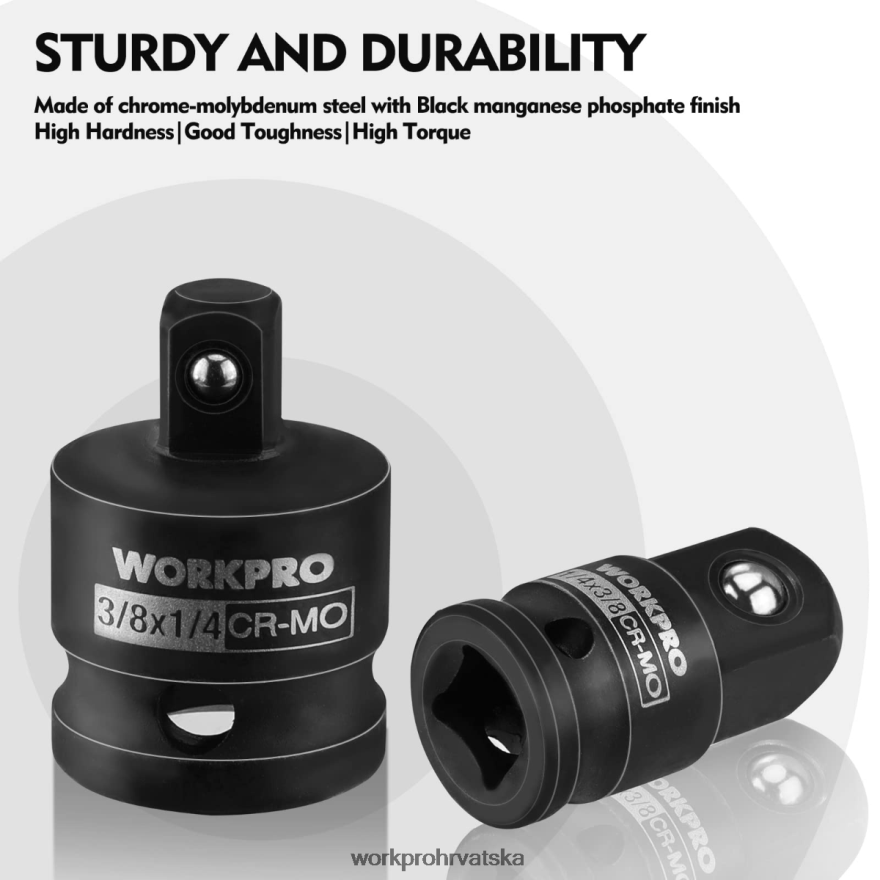 4-dijelni set adaptera i reduktora za udarnu izvijač, komplet za preinaku ključa 404RPX94 koristan WORKPRO alat