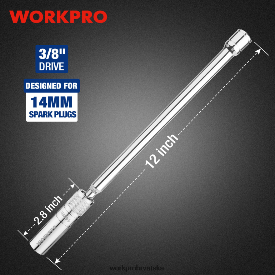 magnetska okretna svjećica s utičnicom tankog zida 404RPX144 morden WORKPRO alat