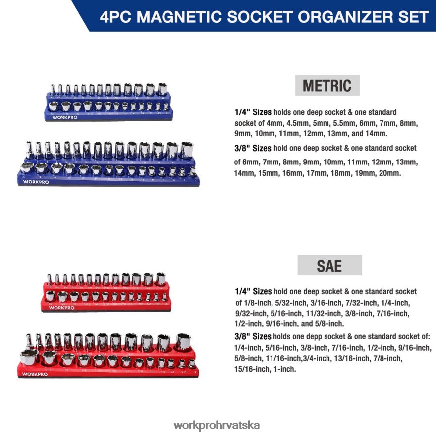 set organizatora magnetnih spremnika od 4 kom 404RPX134 morden WORKPRO alat