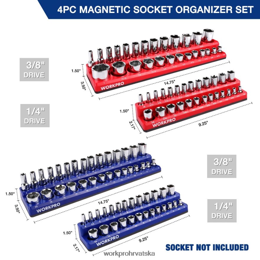 set organizatora magnetnih spremnika od 4 kom 404RPX134 morden WORKPRO alat
