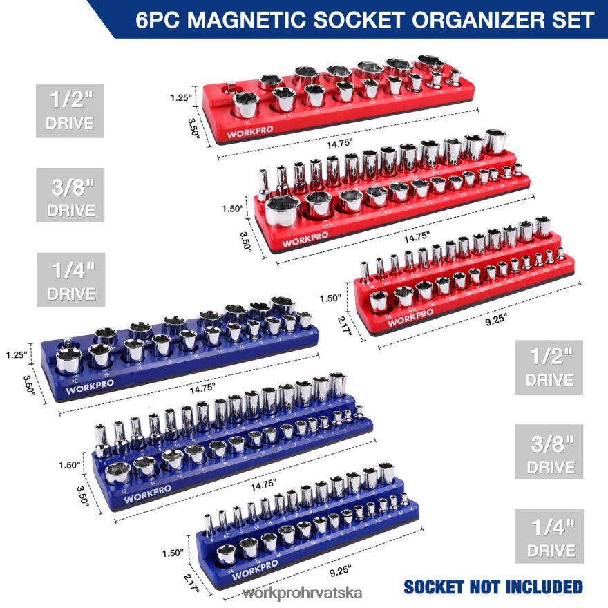 set organizatora magnetskih spremnika od 6 kom 404RPX126 morden WORKPRO alat