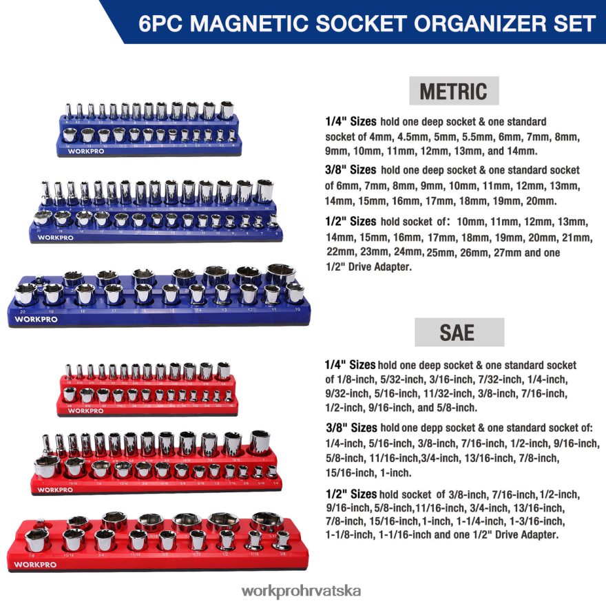 set organizatora magnetskih spremnika od 6 kom 404RPX126 morden WORKPRO alat