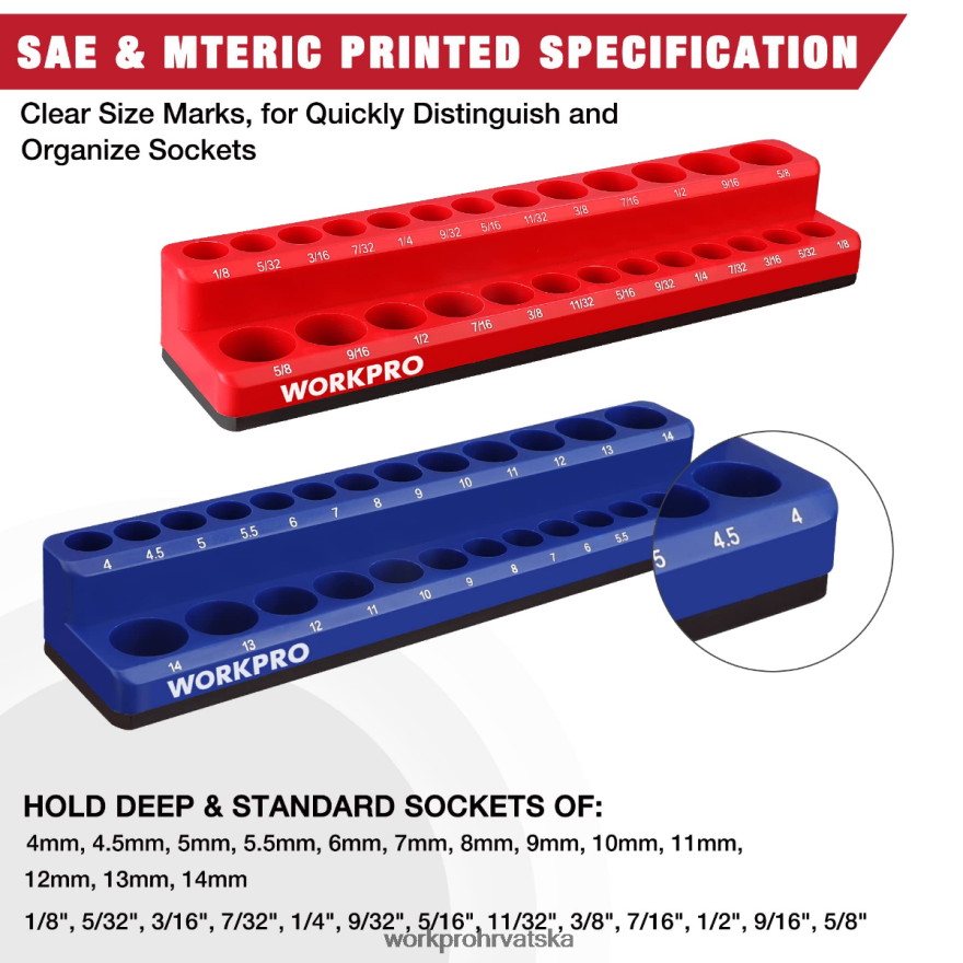 set organizatora magnetskih utičnica 404RPX131 novi WORKPRO alat