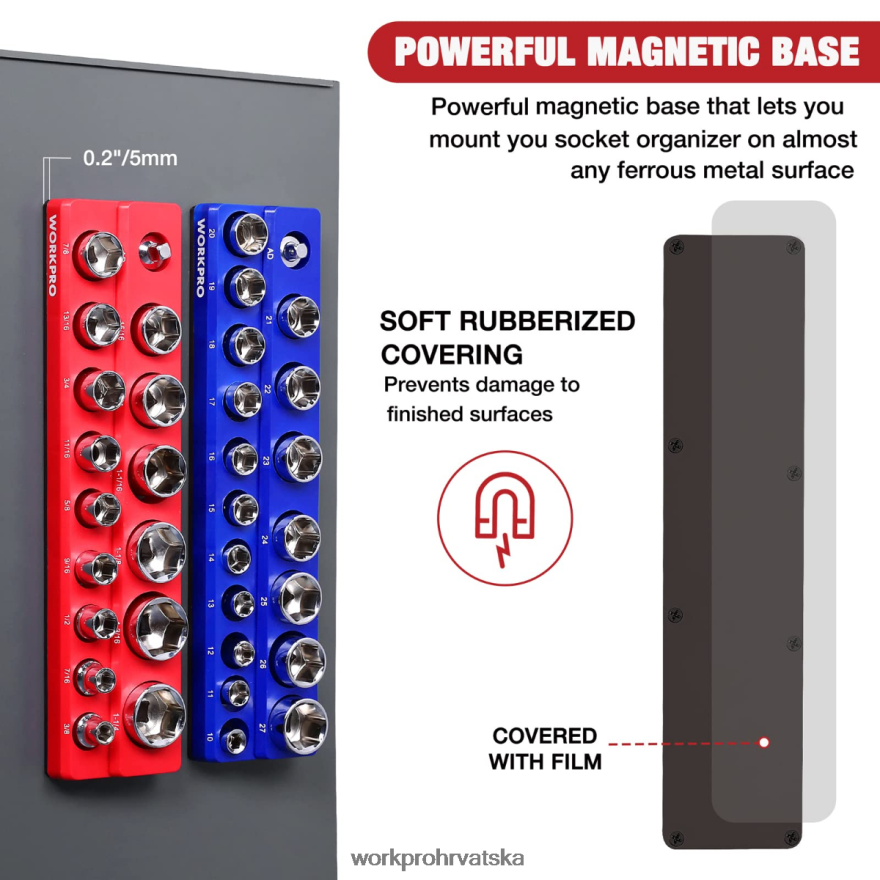 set organizatora magnetskih utičnica 404RPX131 novi WORKPRO alat