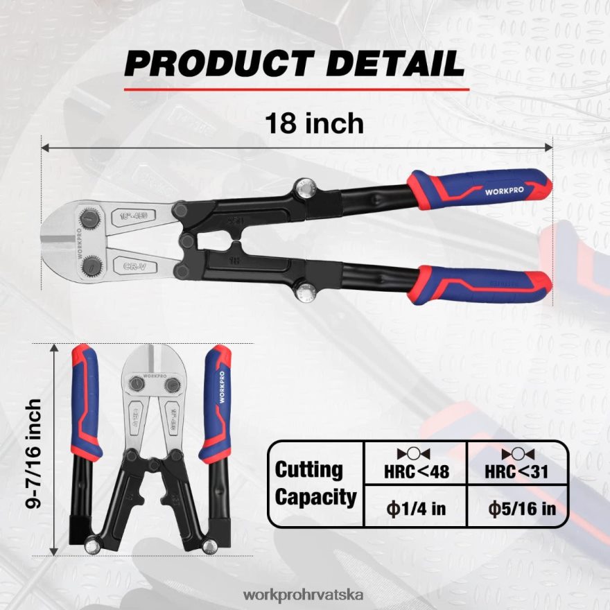 Rezač vijaka od 14/18 inča, ručka od tri materijala s udobnom ručkom 404RPX156 novi WORKPRO alat