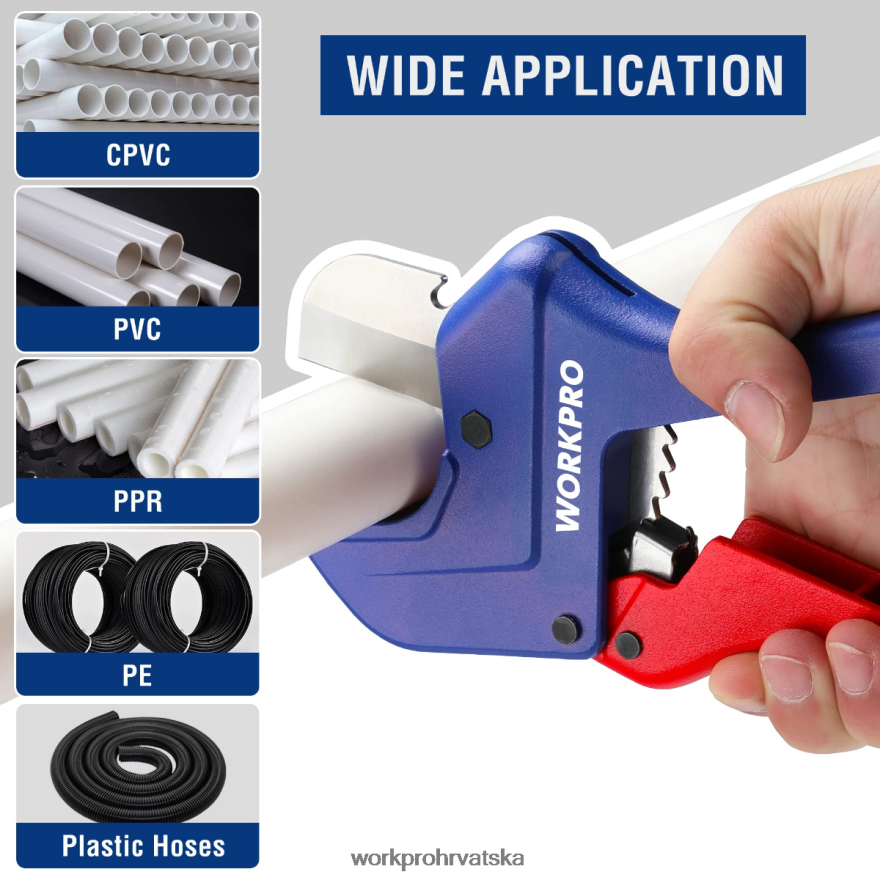 alat za rezanje pvc cijevi s čegrtaljkom 404RPX155 koristan WORKPRO alat