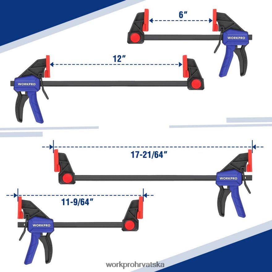 6 stezaljki za šipke za obradu drveta 404RPX115 koristan WORKPRO alat