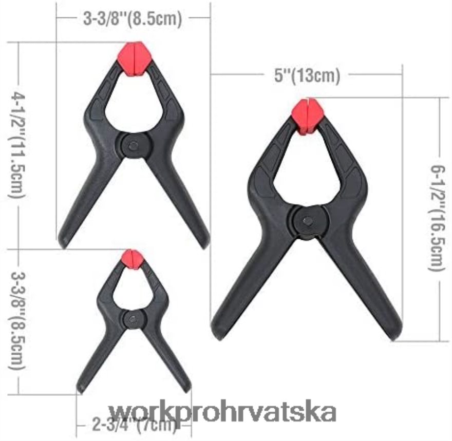 Set najlonskih opružnih stezaljki od 16 komada za obradu drva, fotografske studije i diy radove 404RPX125 morden WORKPRO alat