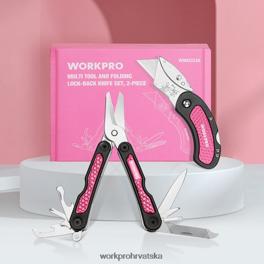 pomoćni nož i višenamenski set alata 404RPX44 ružičasta WORKPRO alat