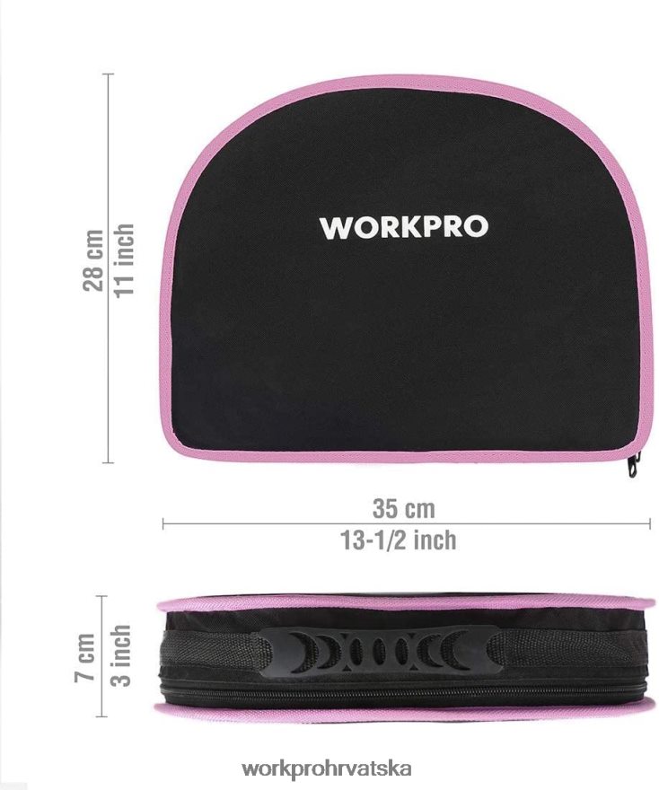 Komplet alata od 103 komada s okruglom torbicom za lako nošenje savršen za kućno održavanje sam 404RPX248 ružičasta WORKPRO alat
