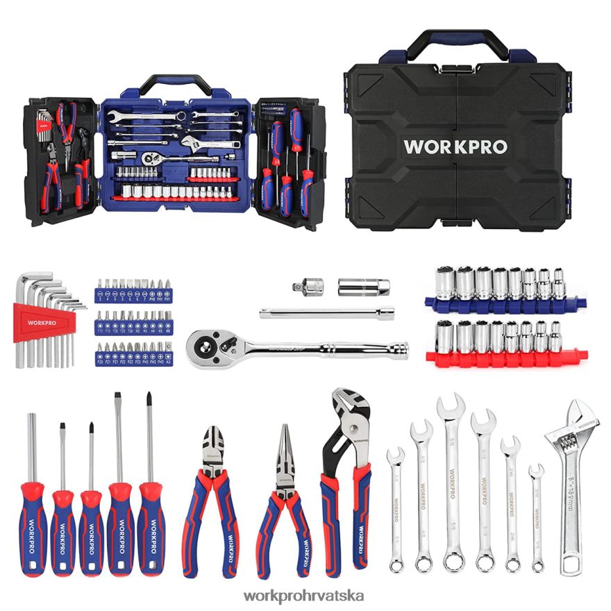 Mehanički set alata od 87 komada, komplet ručnog alata s kutijom za alat za pohranu 404RPX305 morden WORKPRO alat