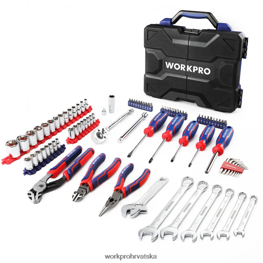 Mehanički set alata od 87 komada, komplet ručnog alata s kutijom za alat za pohranu 404RPX305 morden WORKPRO alat
