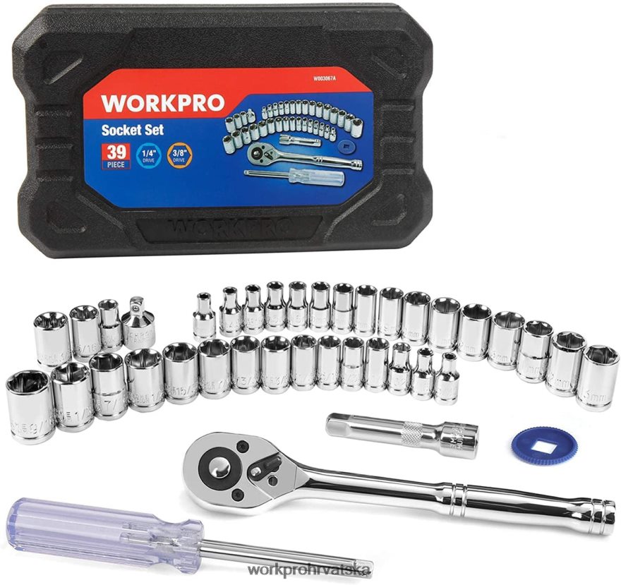 Mehanički set alata za nasadne ključeve od 39 komada s metrikom kutije za alat i sae 404RPX310 koristan WORKPRO alat