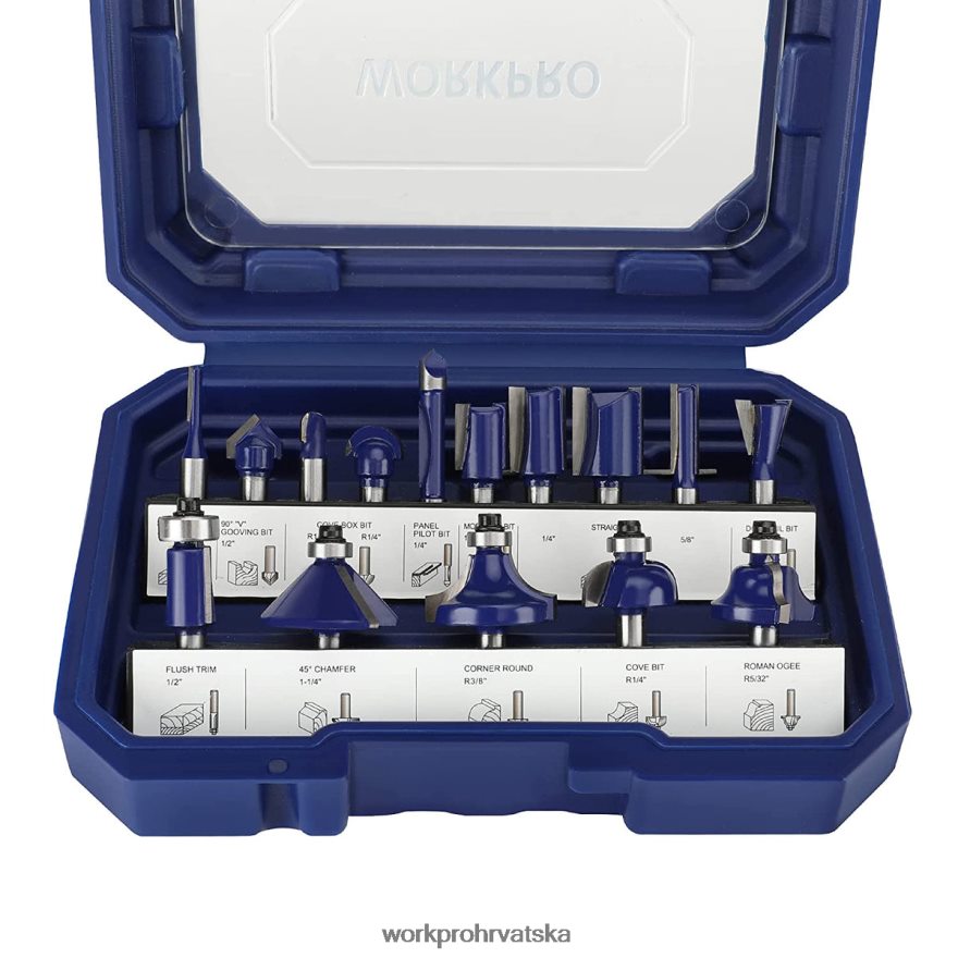 Set glodala od 15 komada, glodala od volfram karbida od 1/4 inča 404RPX130 morden WORKPRO alat