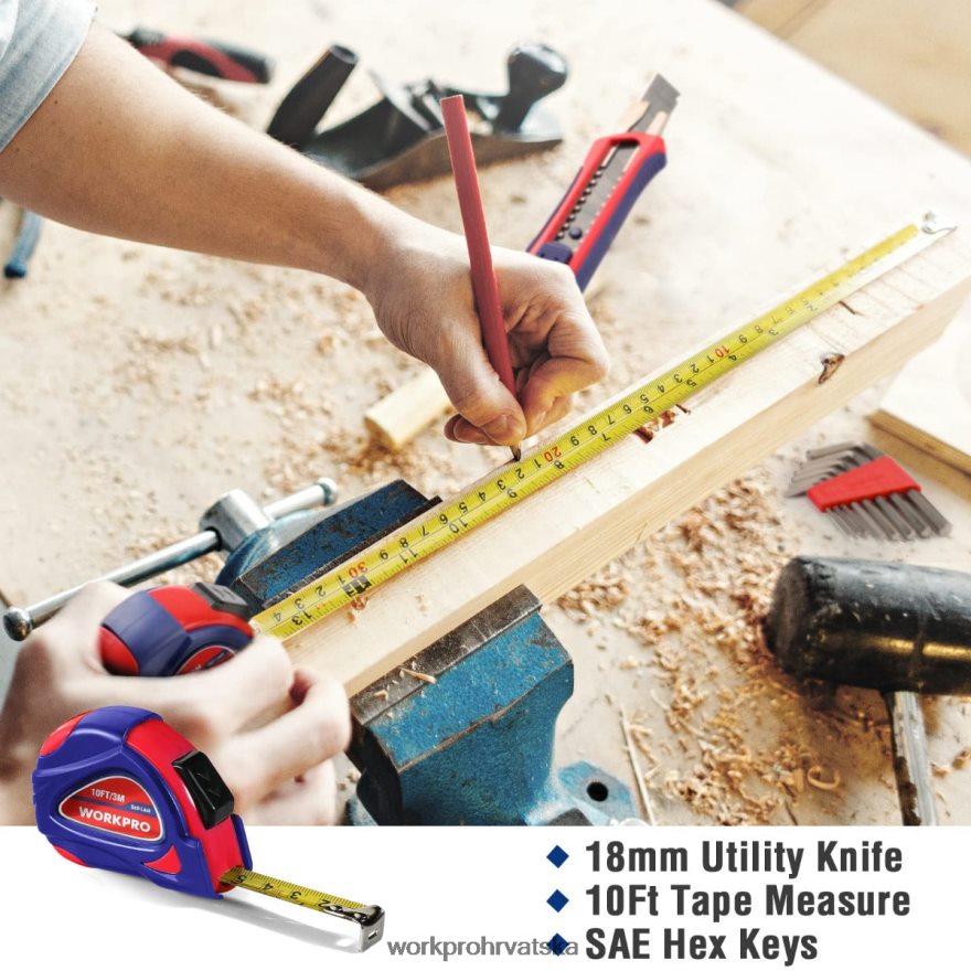 Set kućanskih alata od 35 komada s kutijom za alat za pohranu 404RPX246 roza/plava WORKPRO alat