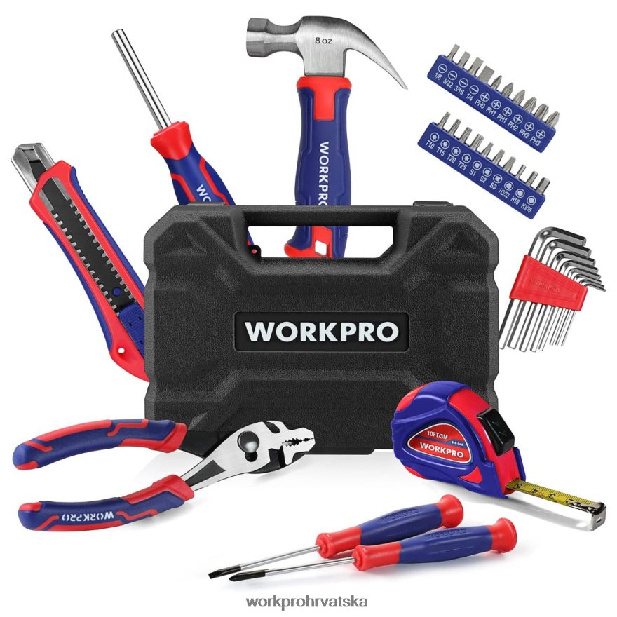 Set kućanskih alata od 35 komada s kutijom za alat za pohranu 404RPX246 roza/plava WORKPRO alat