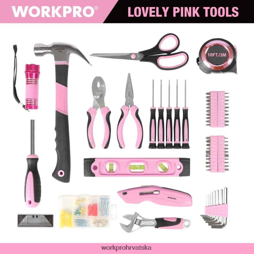Ženski set alata za kućne popravke od 106 komada s torbom za pohranu širokim otvorom 404RPX245 koristan WORKPRO alat