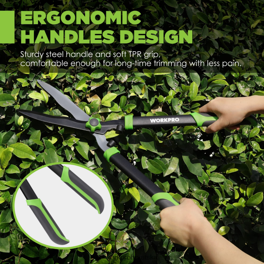 ručne škare za živicu s valovitom oštricom i ergonomskom udobnom ručkom 404RPX287 novi WORKPRO alat